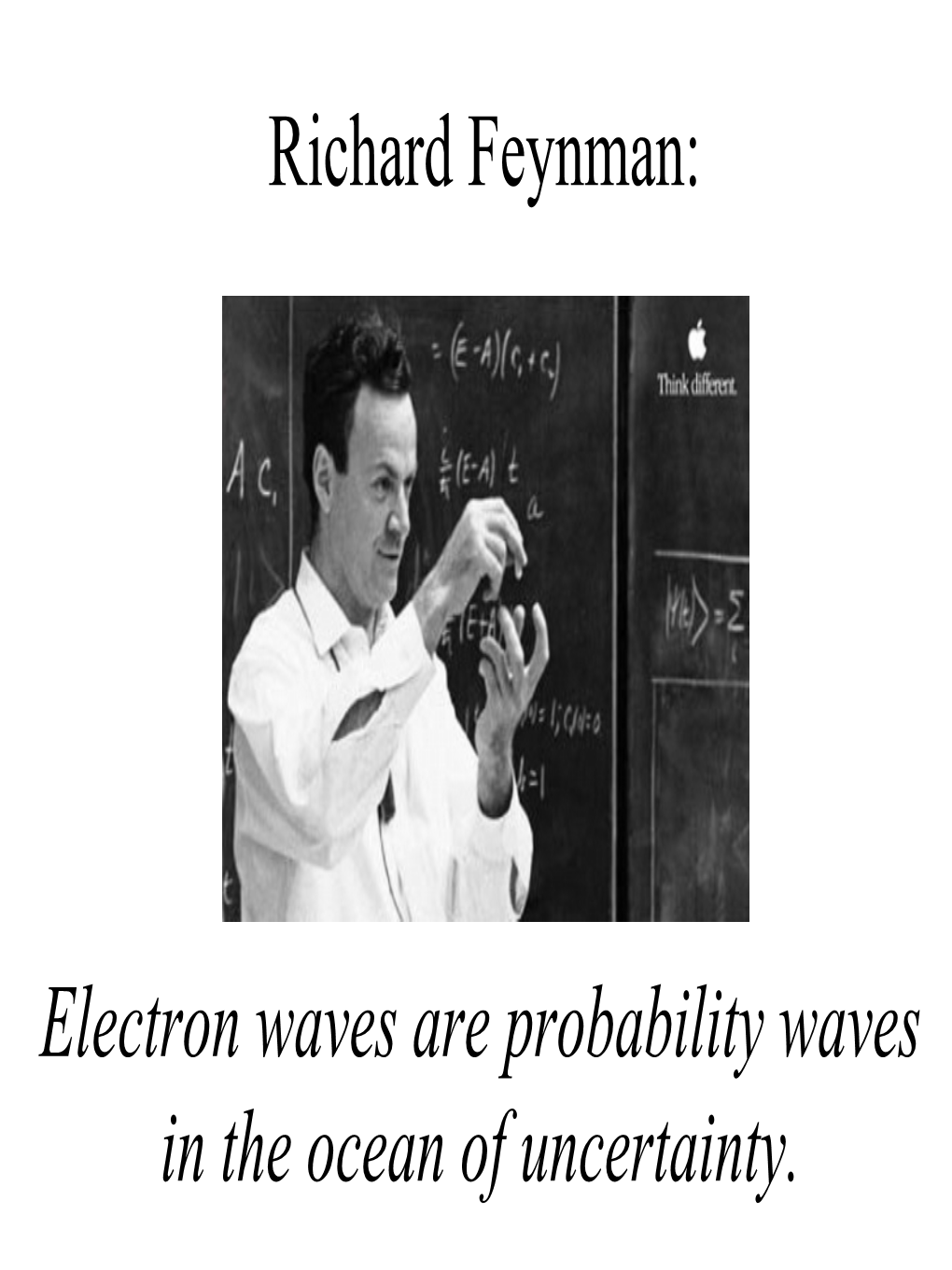 Electron Waves Are Probability Waves in the Ocean of Uncertainty. Long Ago…… De Broglie Wavelength H Λ = Mv