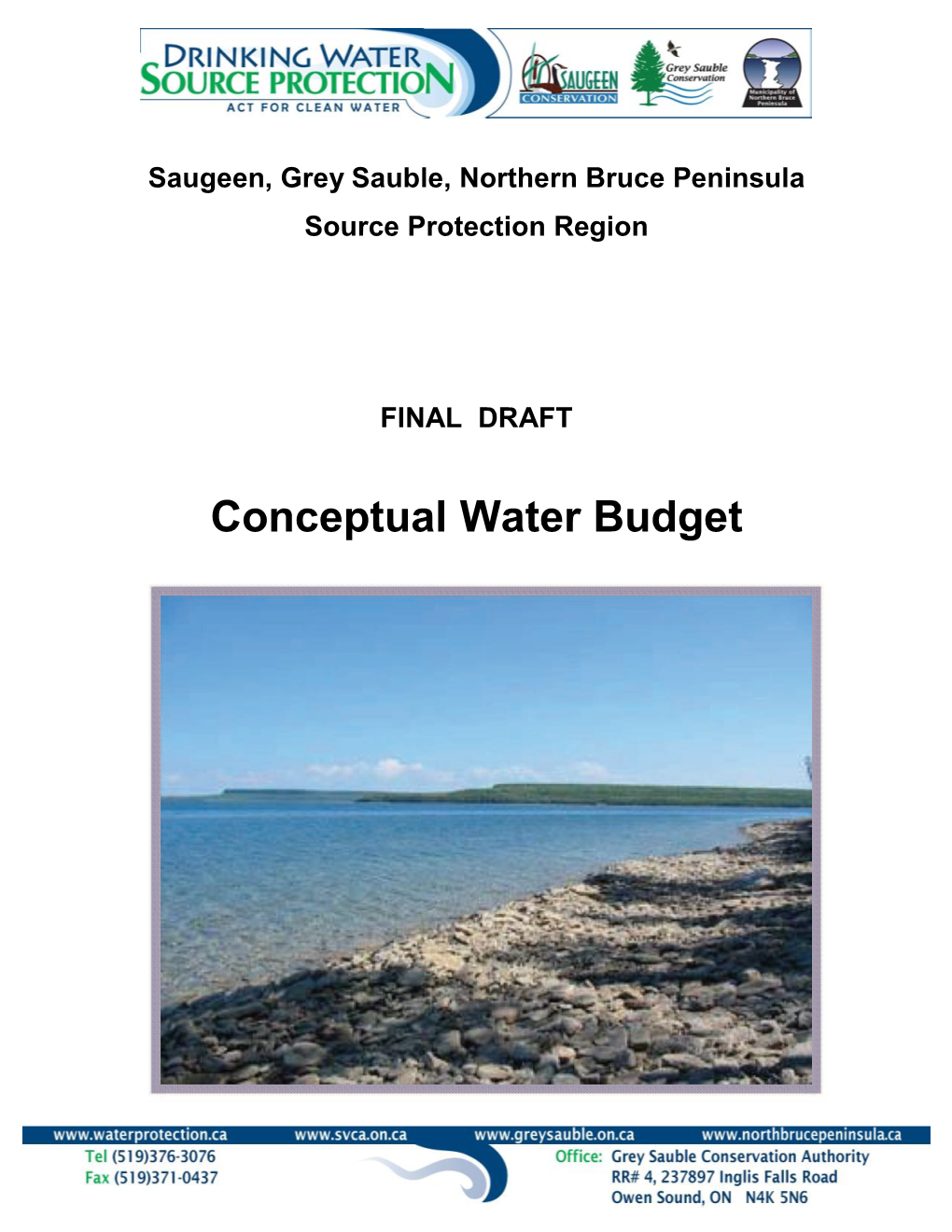 Final DRAFT Conceptual Water Budget 1.0 Conceptual Water Budget