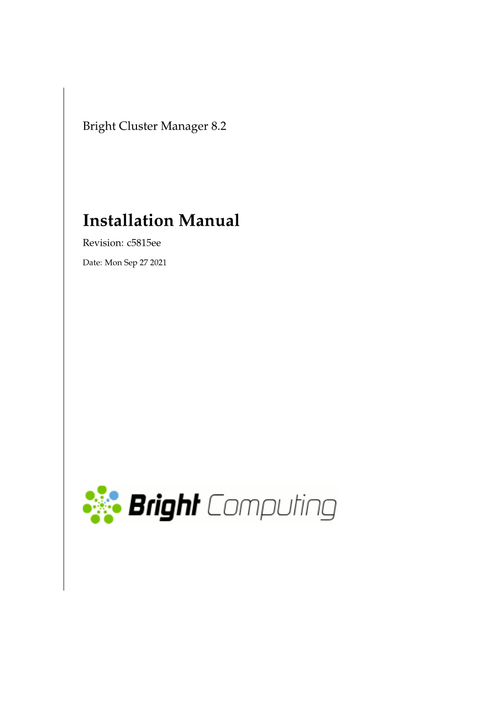 Installation Manual Revision: C5815ee