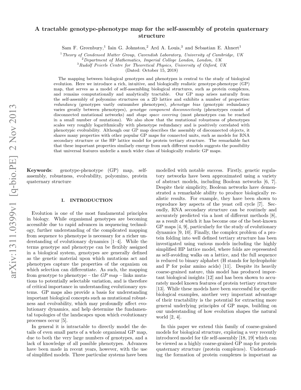 A Tractable Genotype-Phenotype Map for the Self-Assembly of Protein Quaternary Structure