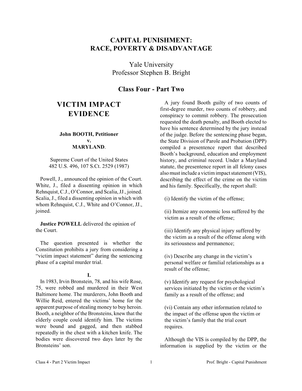 Victim Impact Evidence Had Guilt