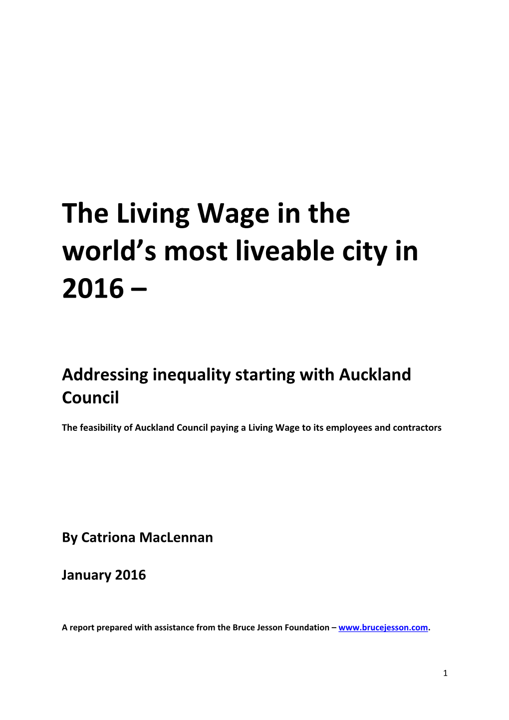 Auckland Council and the Living Wage