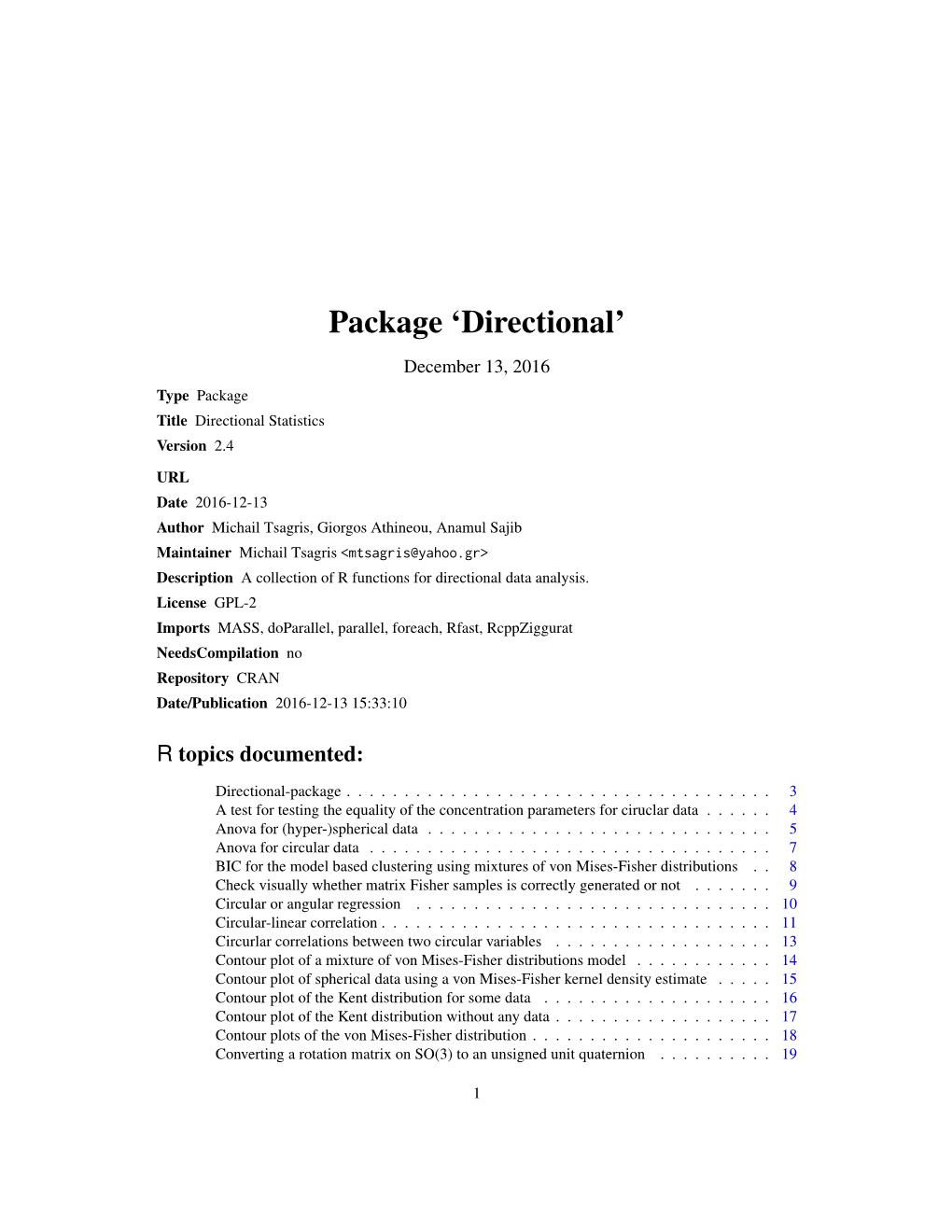 Package 'Directional'