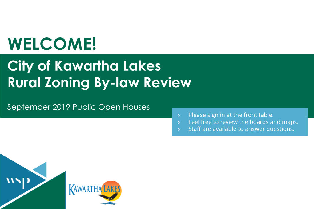 September 2019 Public Open Houses > Please Sign in at the Front Table