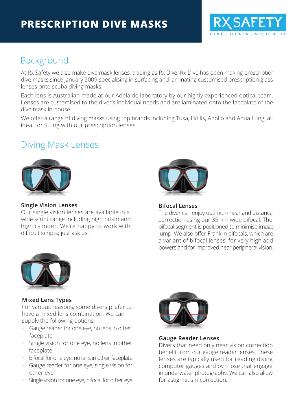 Prescription Dive Masks