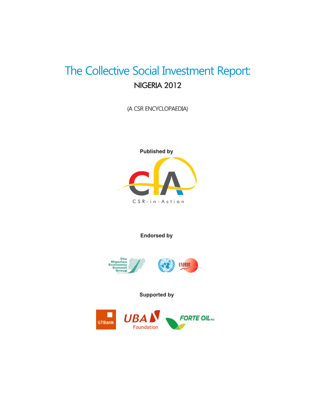 Compendium Was Compiled by CSR-In-Action, a Nigerian Based Social Enterprise