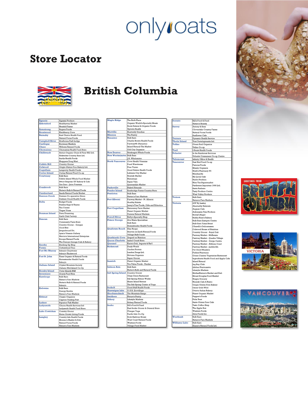 Store Locator British Columbia