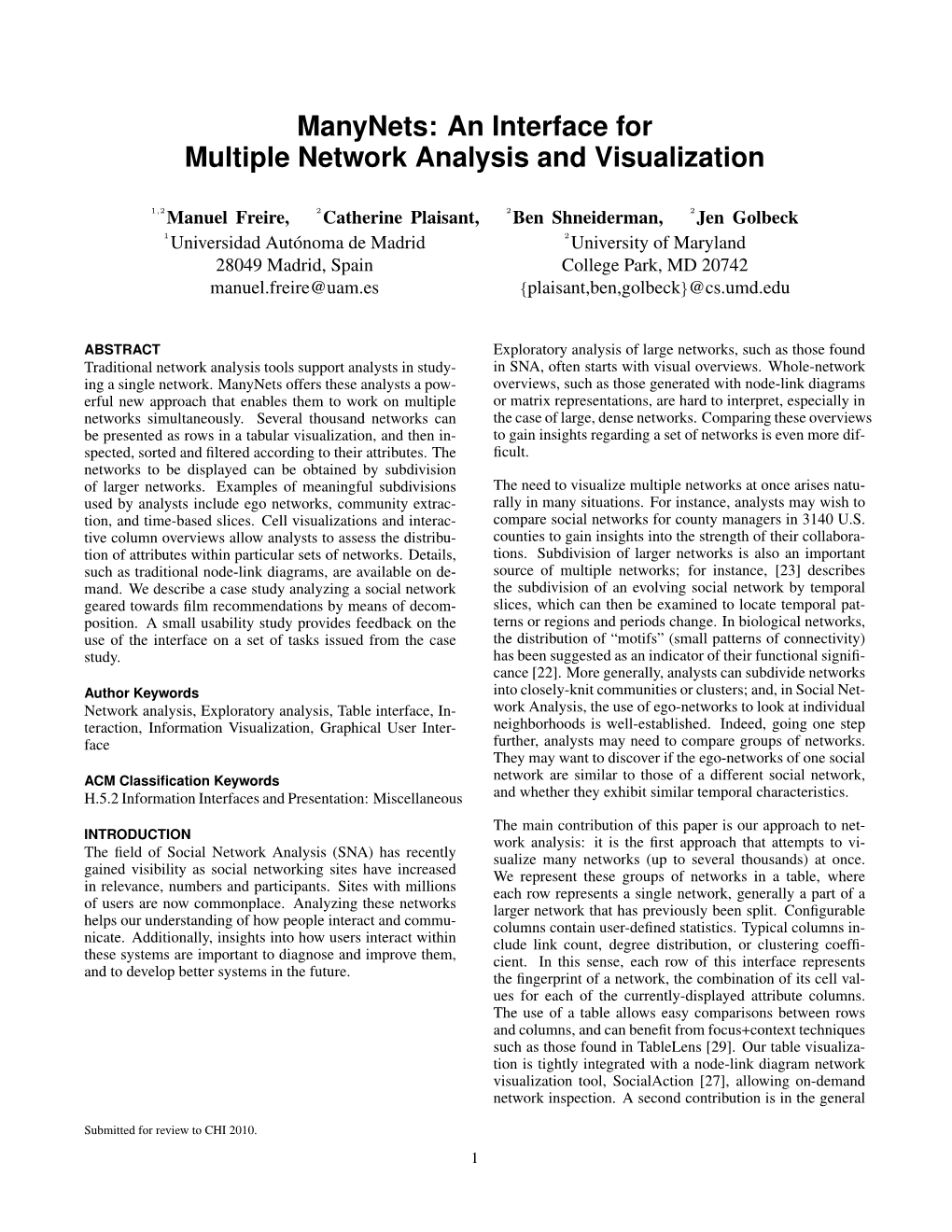 An Interface for Multiple Network Analysis and Visualization