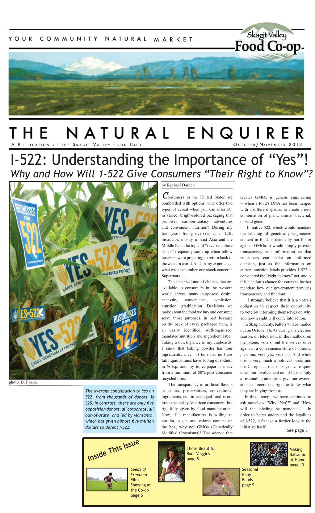 I-522: Understanding the Importance of “Yes”! Why and How Will 1-522 Give Consumers “Their Right to Know”? by Rachael Darden