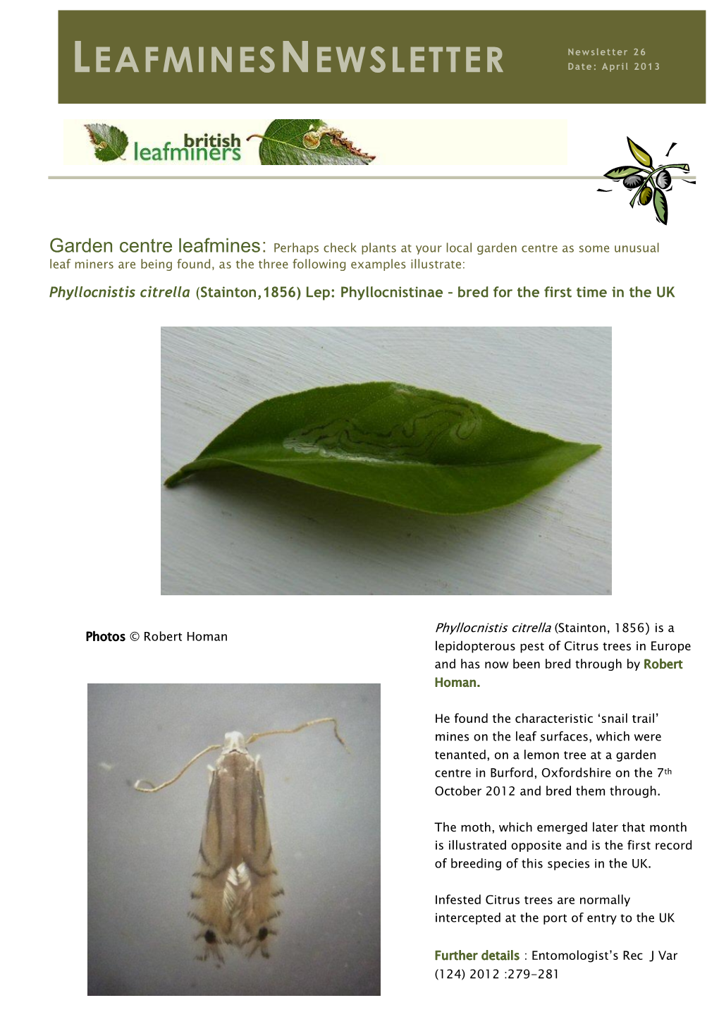 LEAFMINESNEWSLETTER Date: April 2013