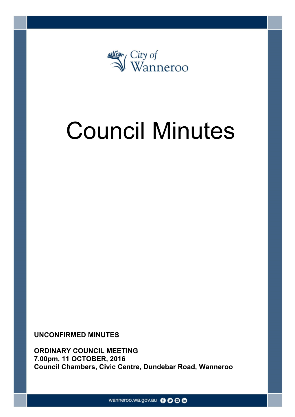 Minutes of Ordinary Council Meeting