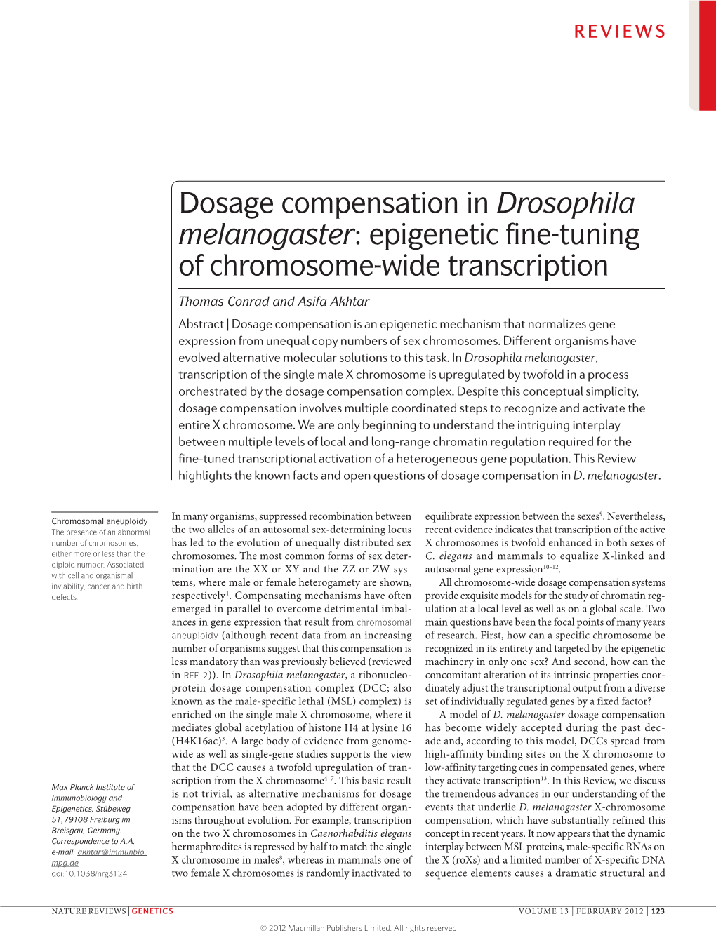 Dosage Compensation in Drosophila Melanogaster: Epigenetic Fine-Tuning of Chromosome-Wide Transcription