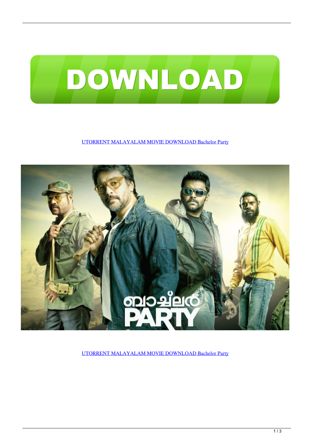 UTORRENT MALAYALAM MOVIE DOWNLOAD Bachelor Party