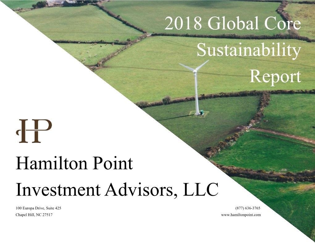 2018 Global Core Sustainability Report Hamilton Point Investment Advisors