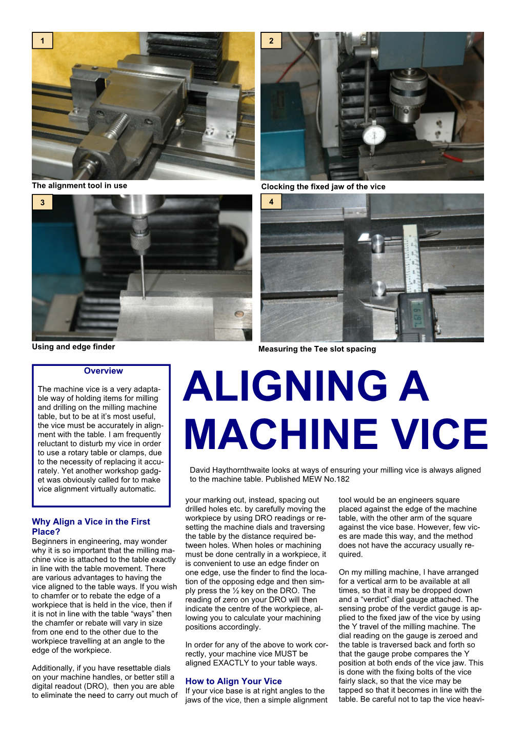 Aligning a Machine Vice