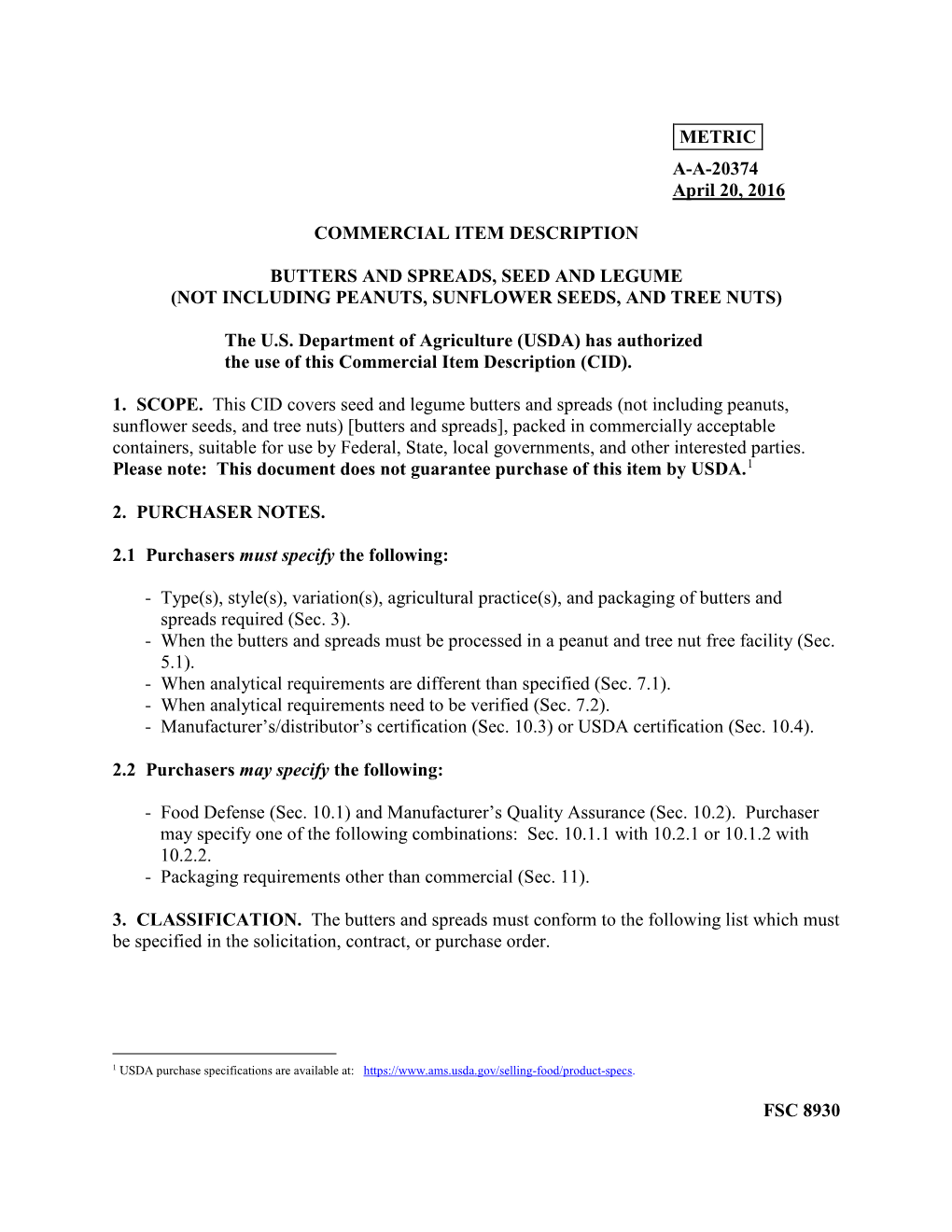 AA-20374, Butters and Spreads, Seed and Legume