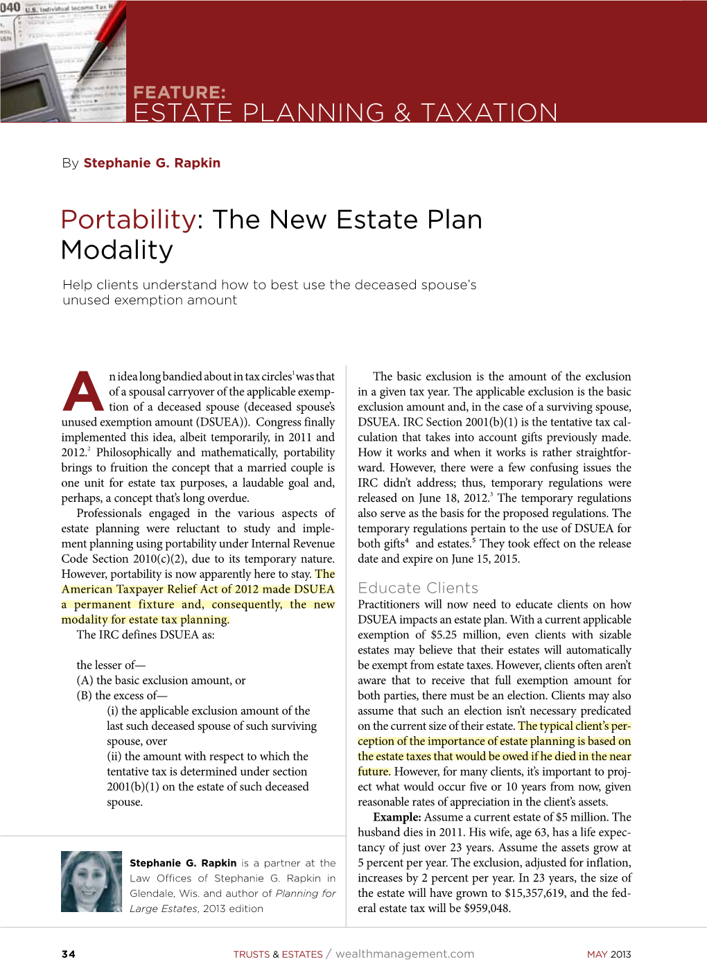 Portability: the New Estate Plan Modality