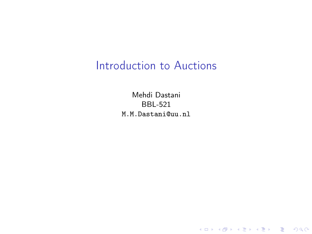 Introduction to Auctions