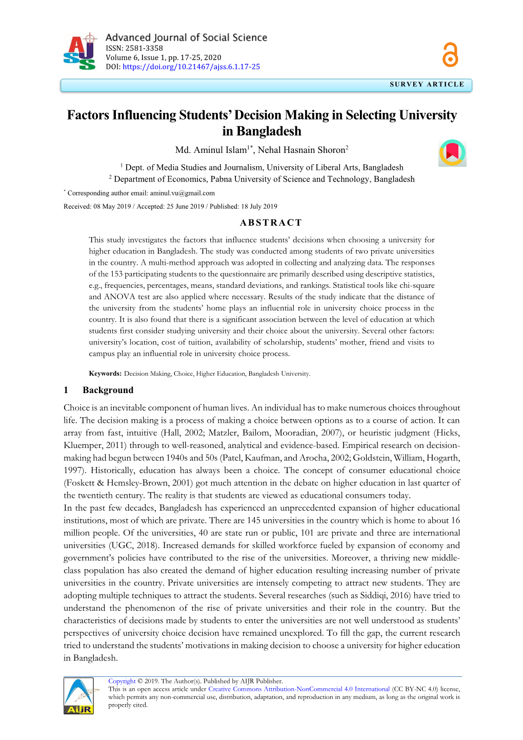 Factors Influencing Students' Decision Making in Selecting University In