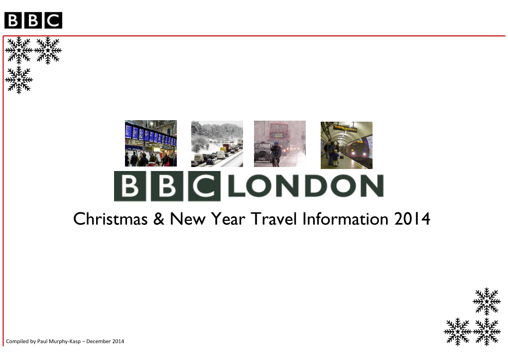 Christmas & New Year Travel Information 2014