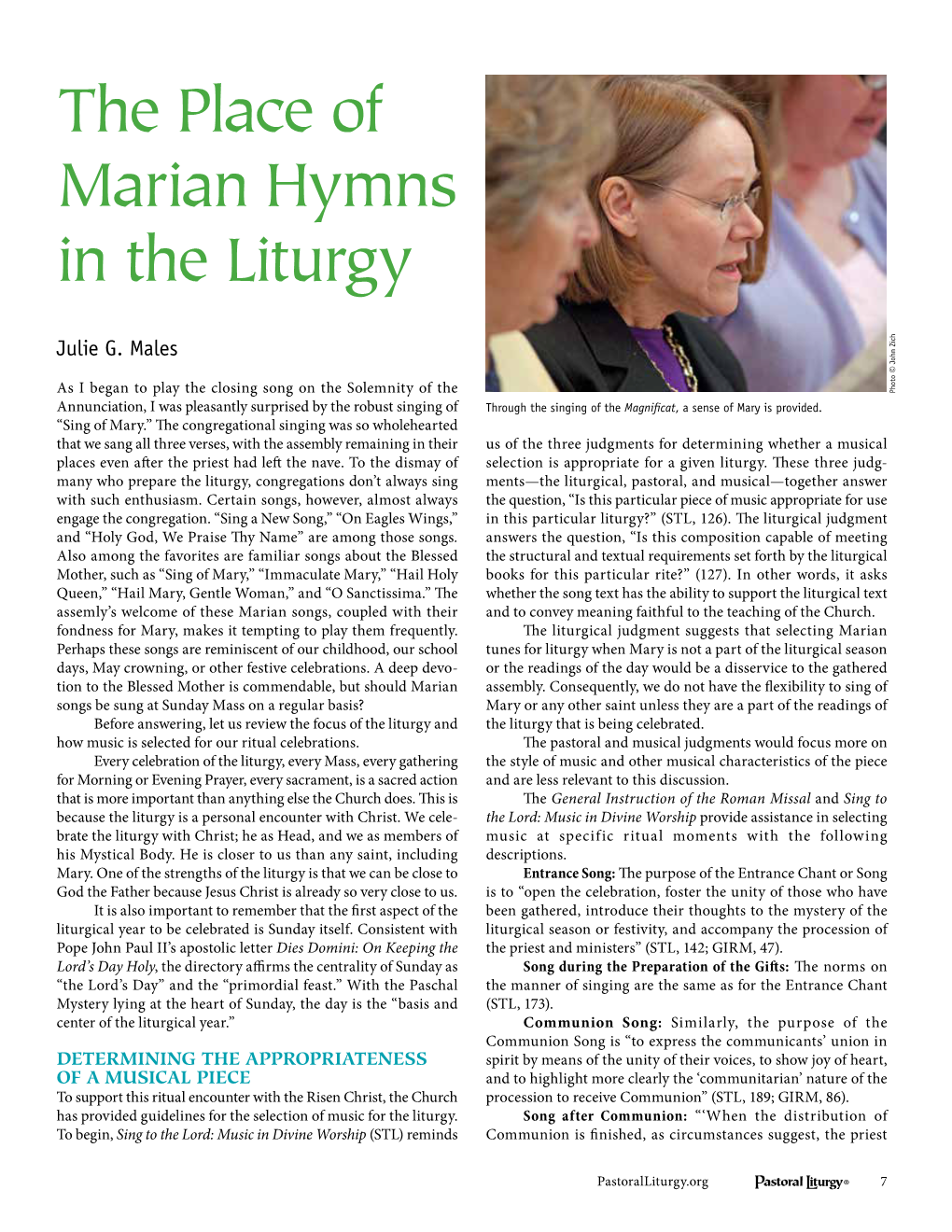 The Place of Marian Hymns in the Liturgy