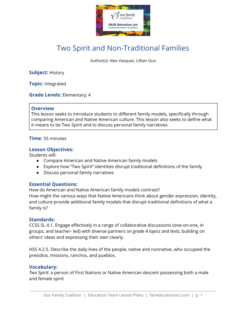 Two Spirit and Non-Traditional Families