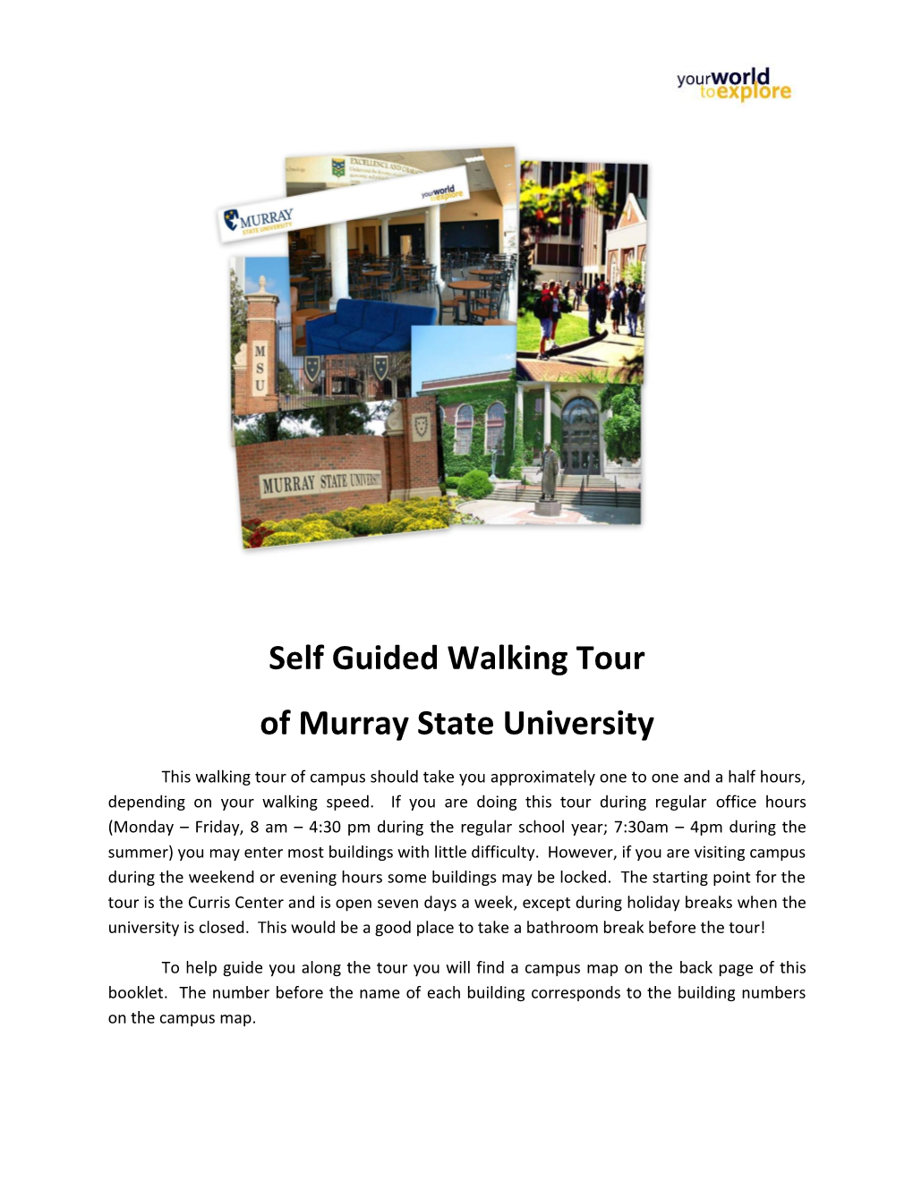 Self Guided Walking Tour of Murray State University