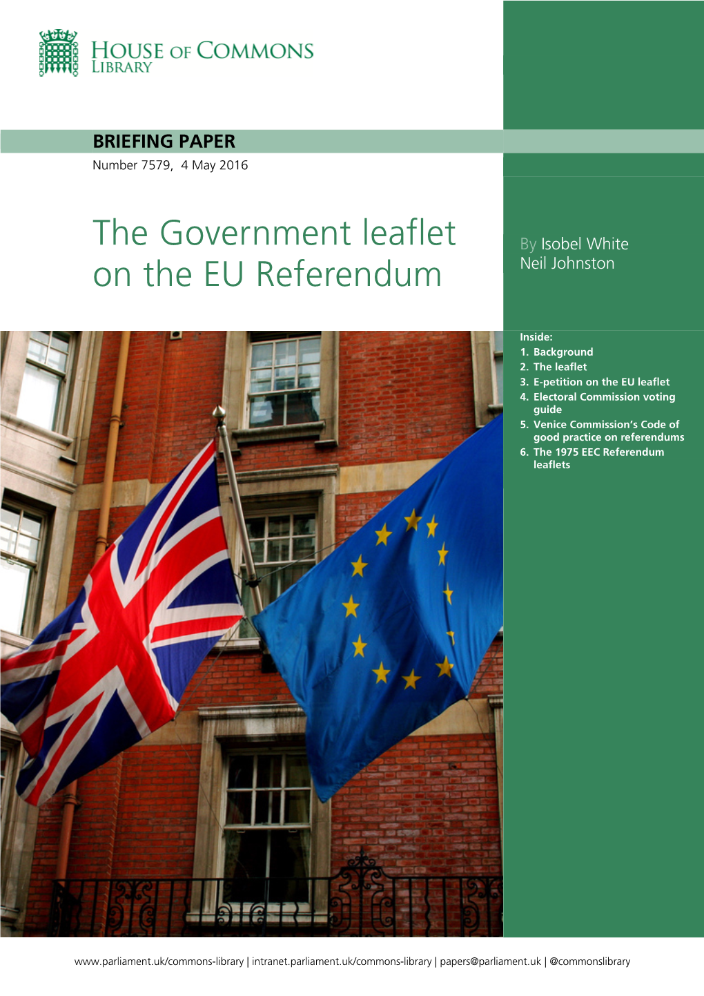 Government Leaflet on the EU Referendum
