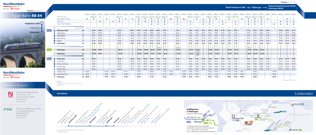 Egge-Bahn RB 84 Liniennetz