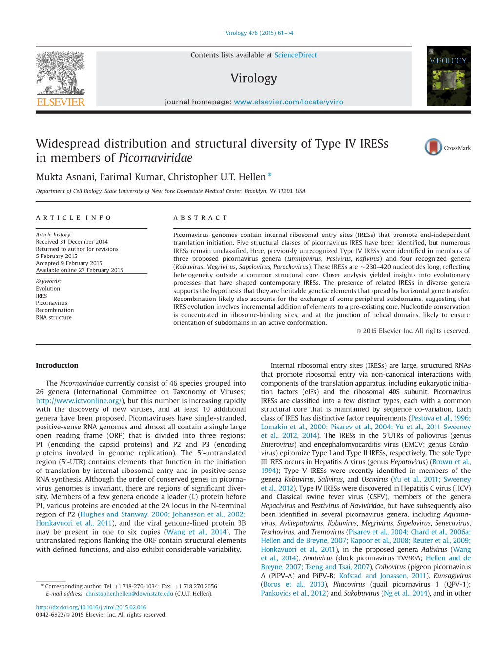 Virology 478 (2015) 61–74