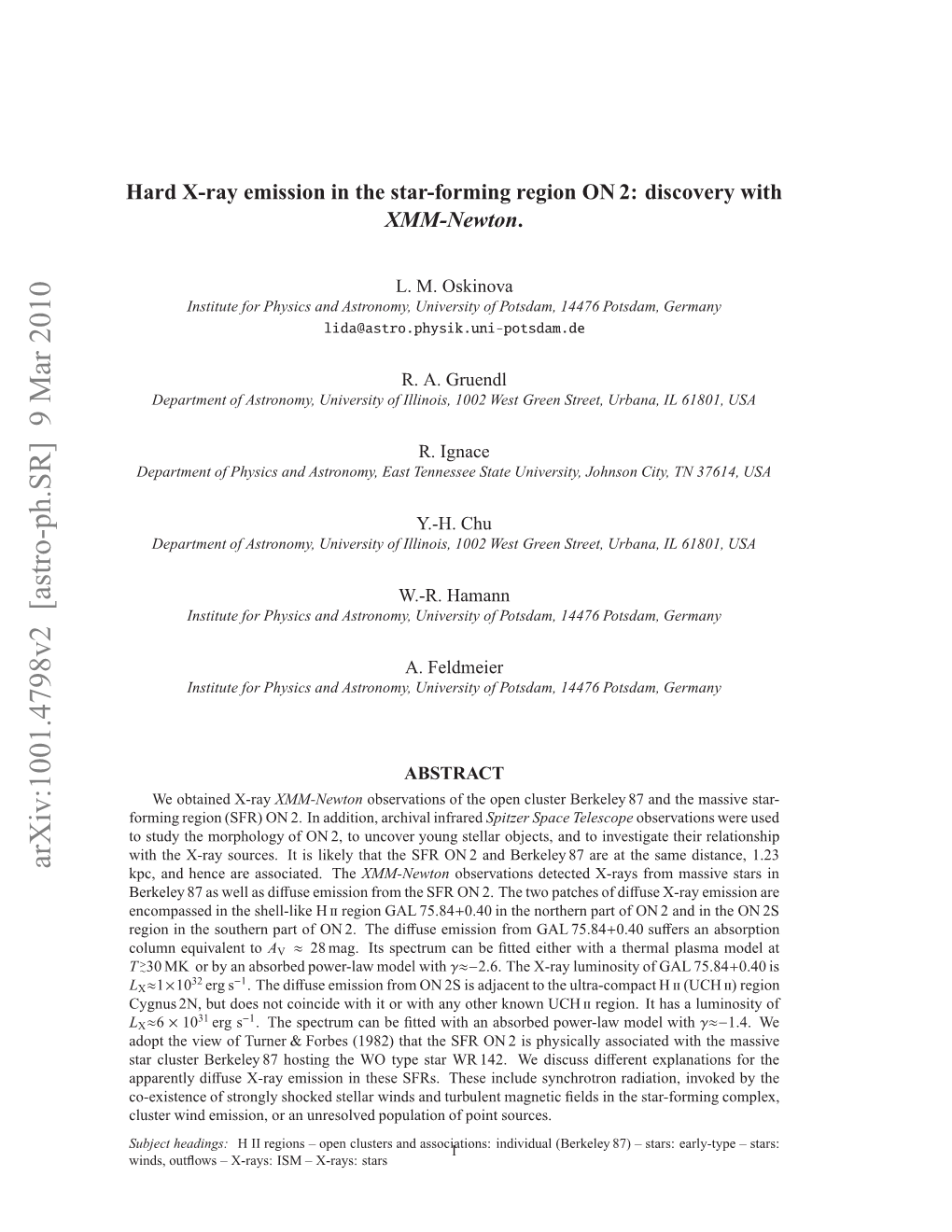 Hard X-Ray Emission in the Star-Forming Region ON2: Discovery with XMM-Newton