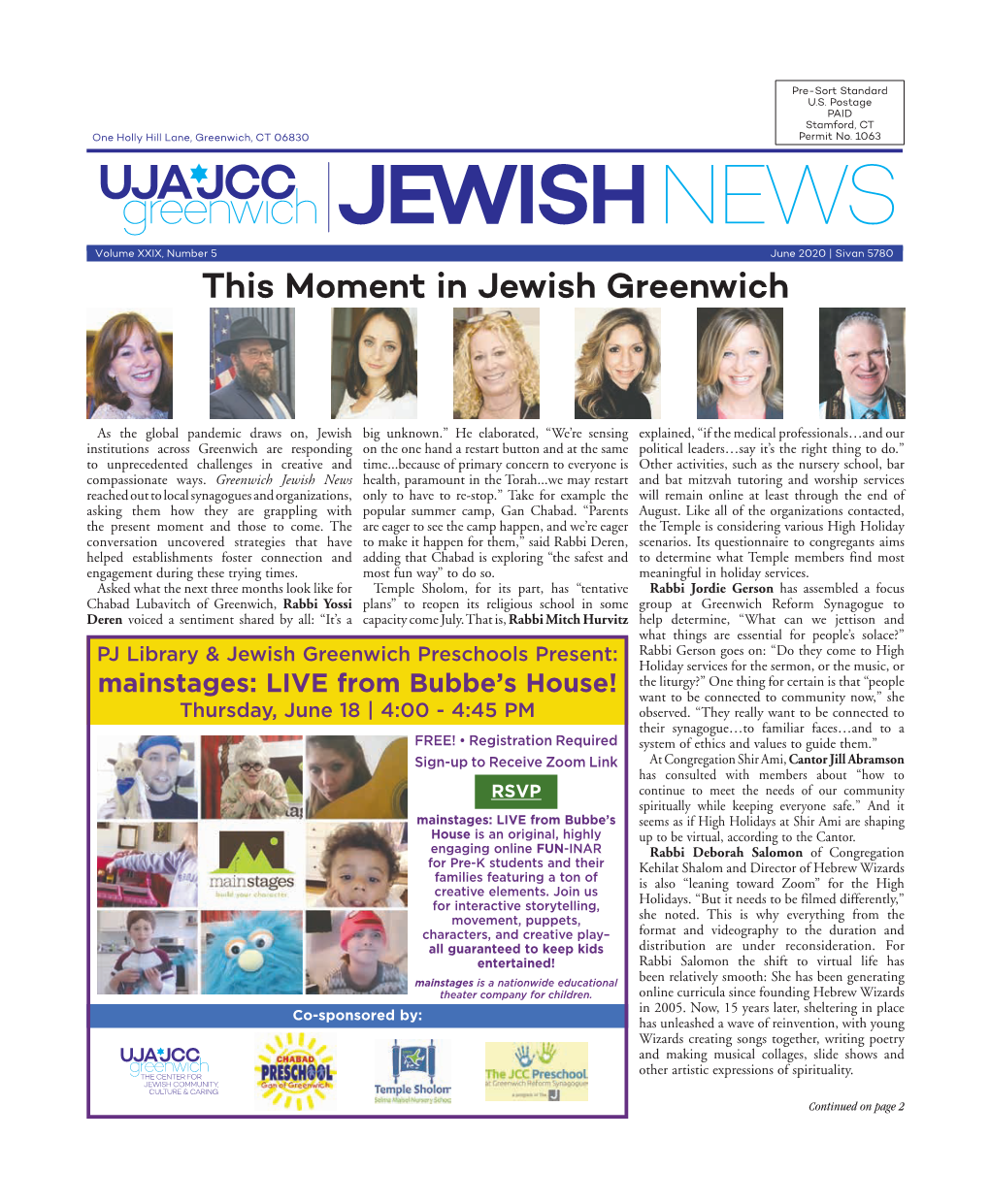 June 2020 | Sivan 5780 This Moment in Jewish Greenwich