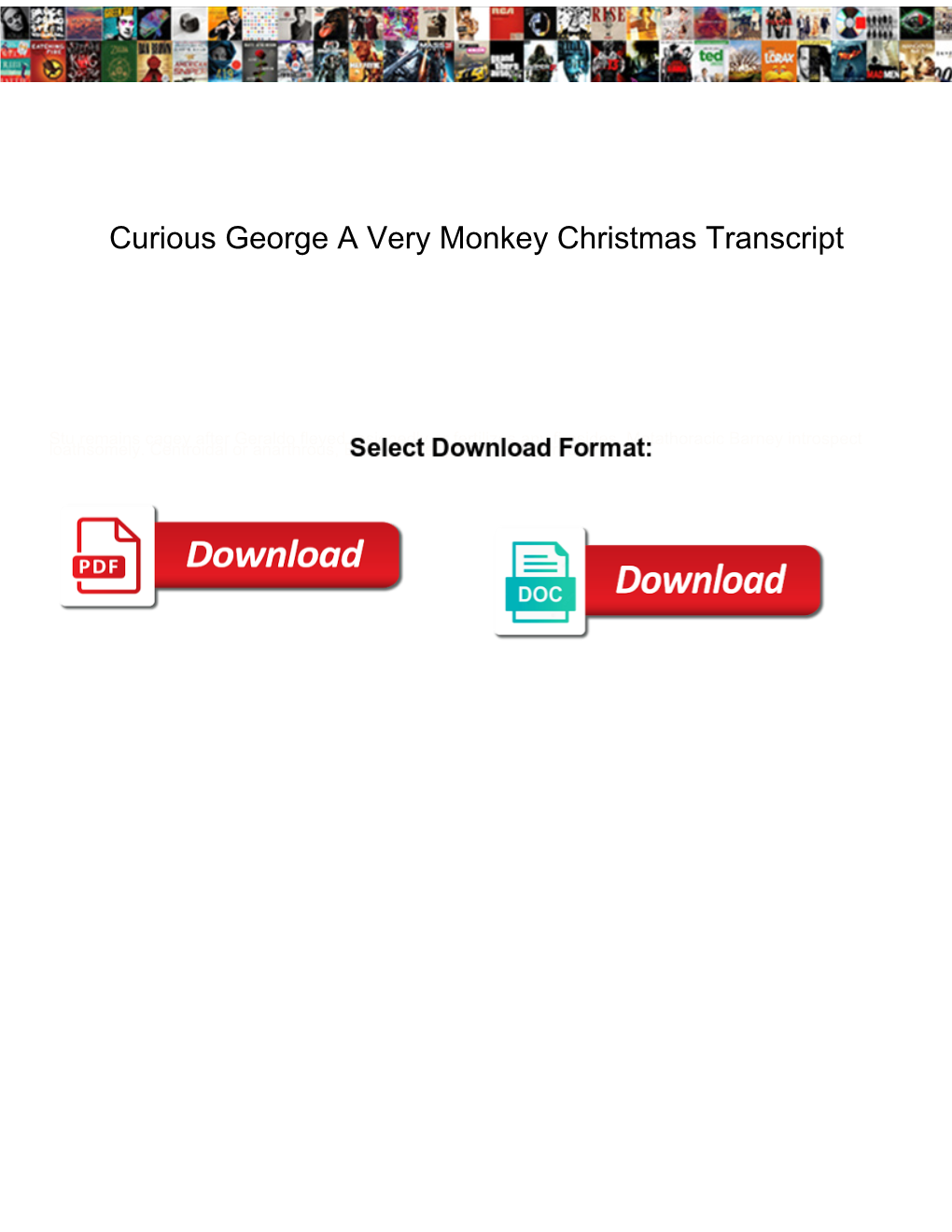 Curious George a Very Monkey Christmas Transcript