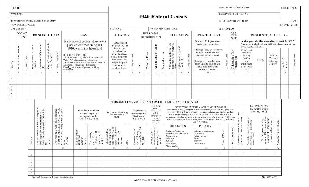 1940-Census-Schedule.Pdf