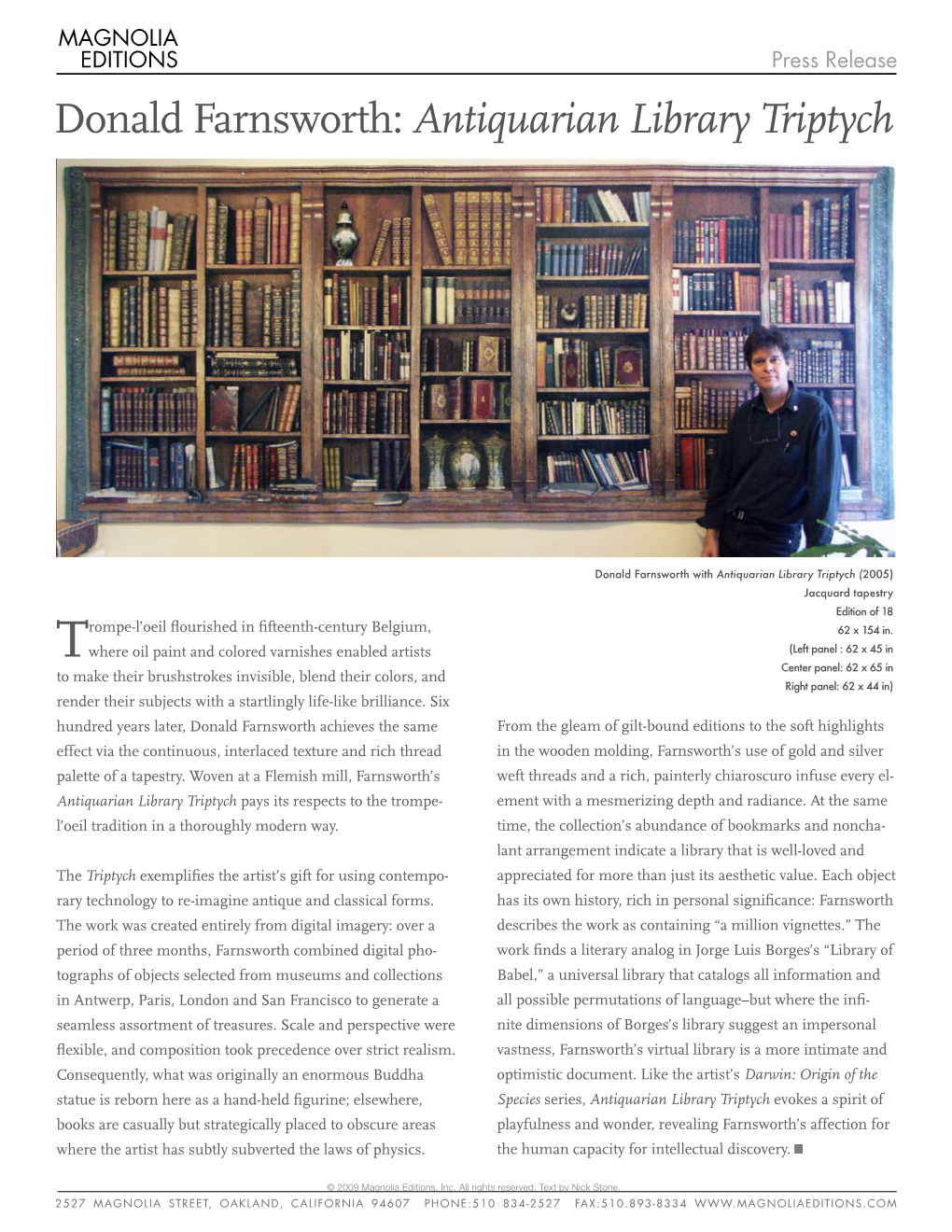 Donald Farnsworth: Antiquarian Library Triptych