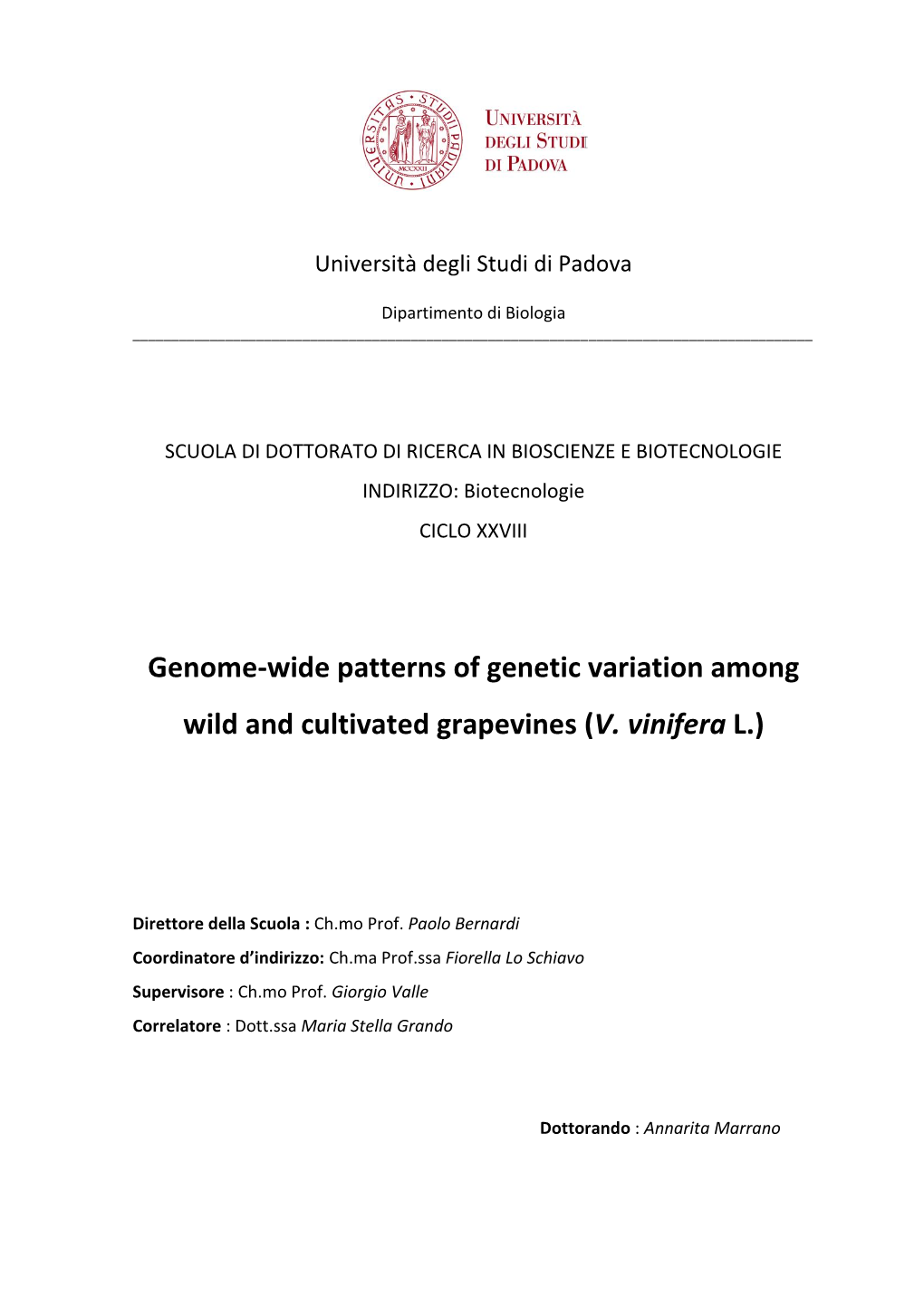 Genome-Wide Patterns of Genetic Variation Among Wild And