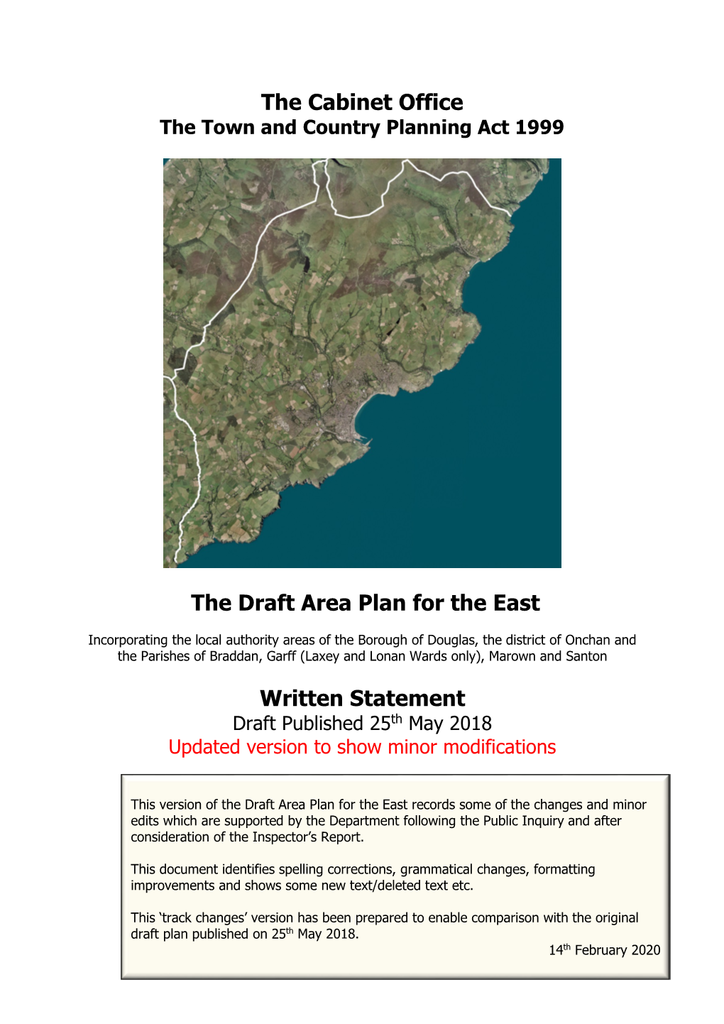 The Cabinet Office the Draft Area Plan for the East Written Statement