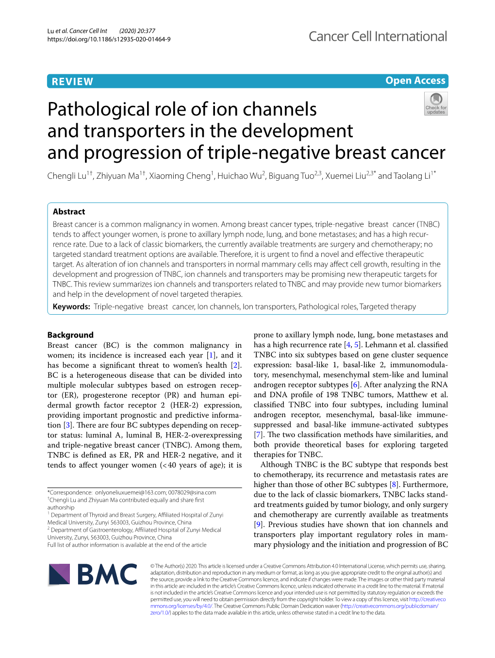 Pathological Role of Ion Channels and Transporters in the Development