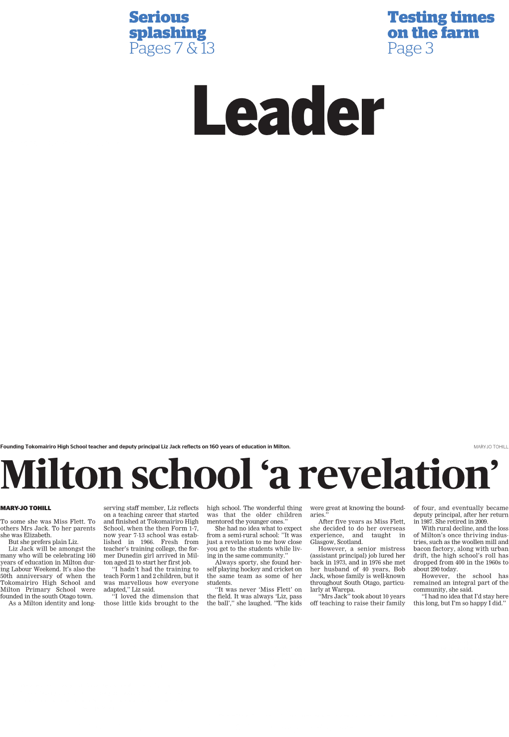 Milton School 'A Revelation'