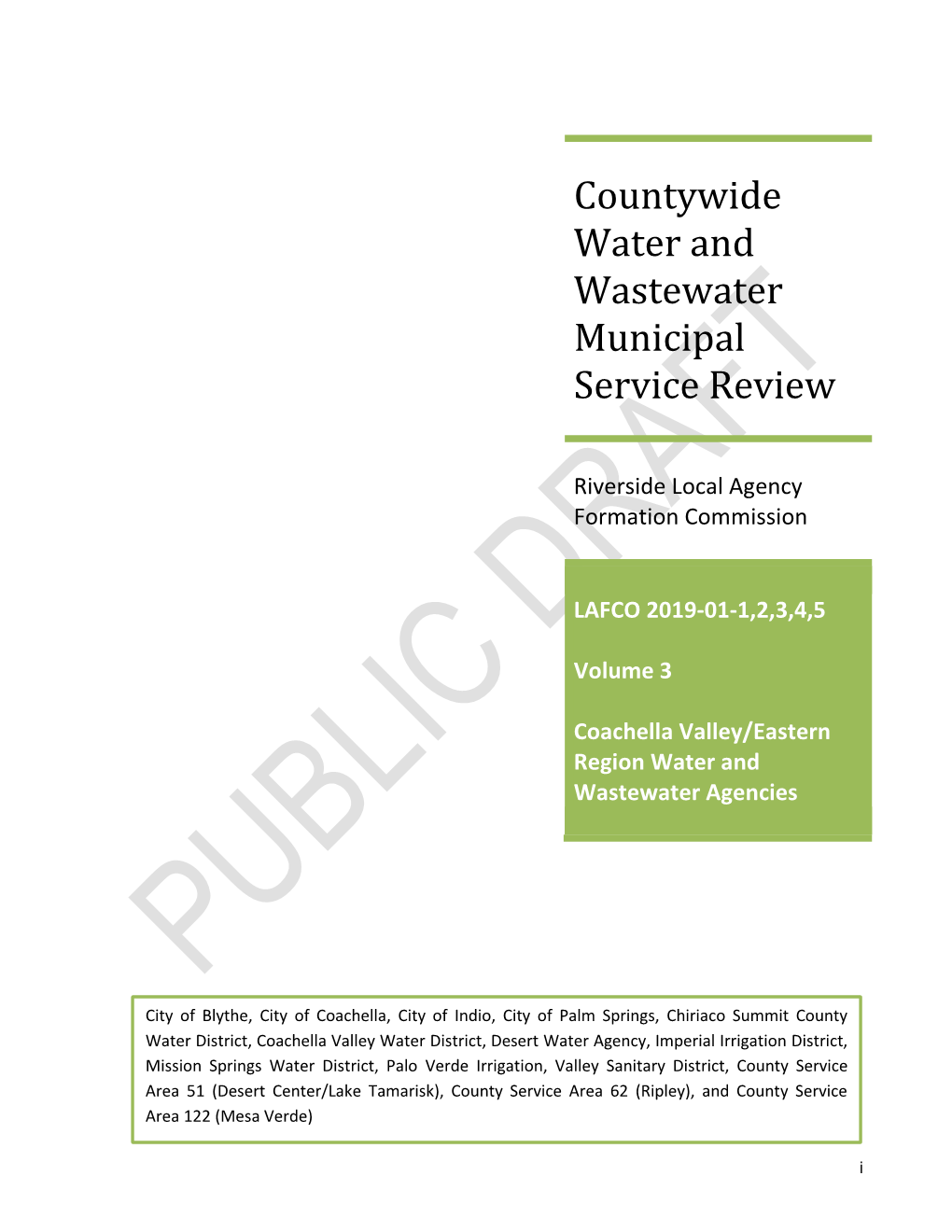 Countywide Water and Wastewater Municipal Service Review