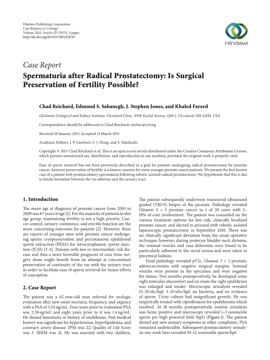 Spermaturia After Radical Prostatectomy: Is Surgical Preservation of Fertility Possible?