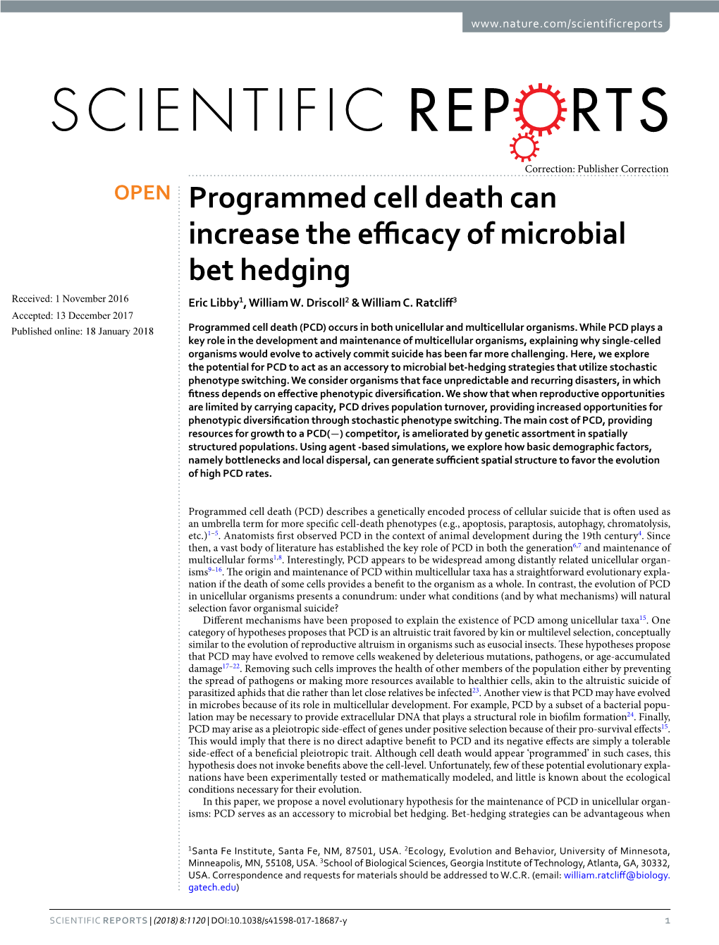 Programmed Cell Death Can Increase the Efficacy of Microbial Bet Hedging