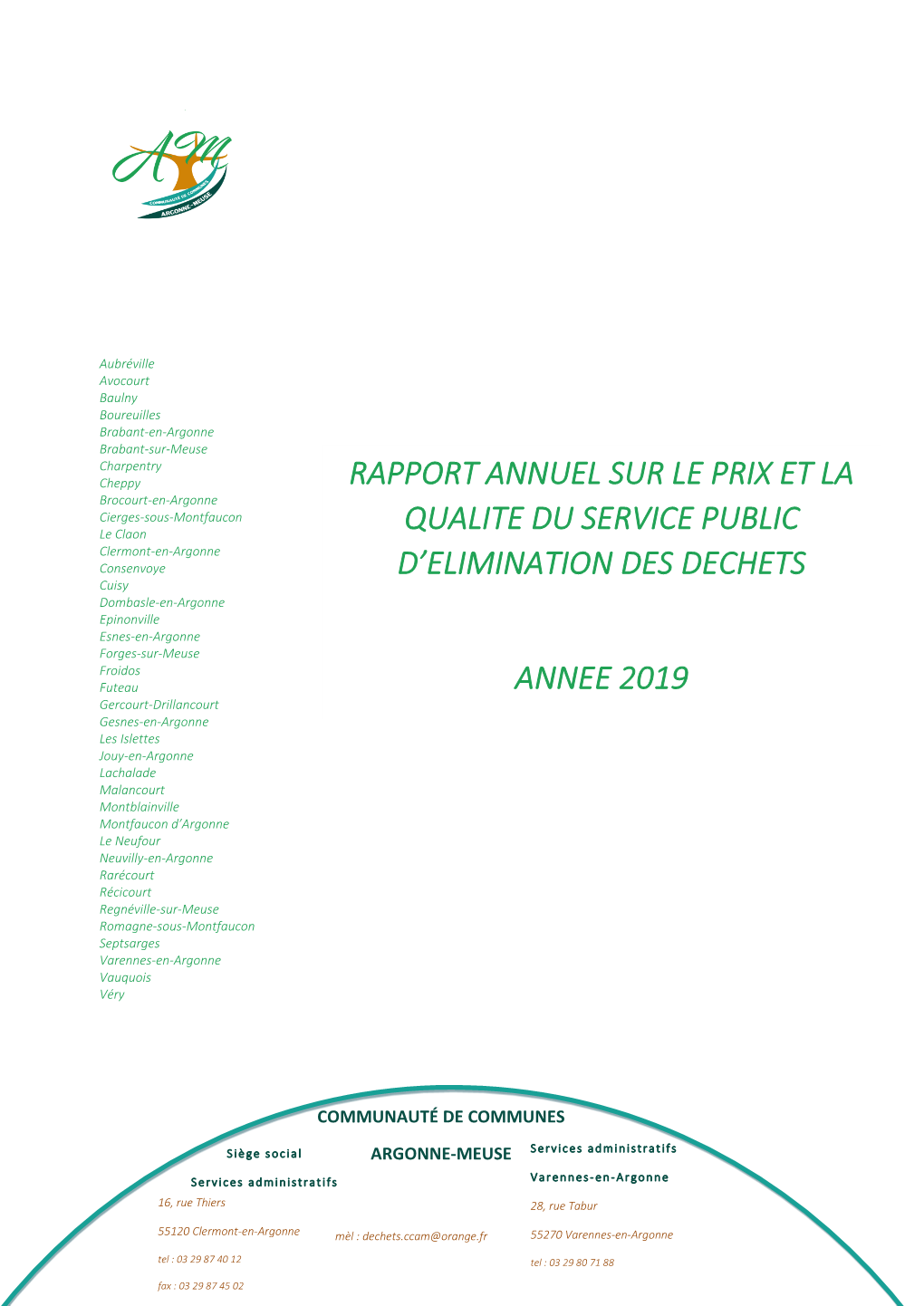 Rapport Annuel Déchets CCAM 2019