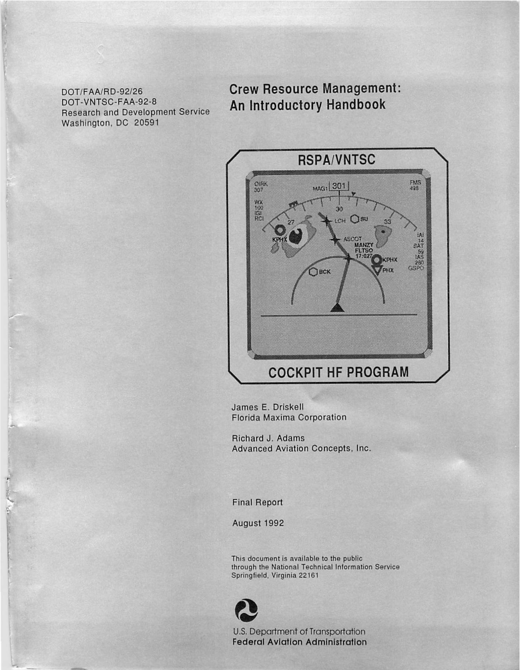Crew Resource Management: an Introductory Handbook A1070/FA1EZ