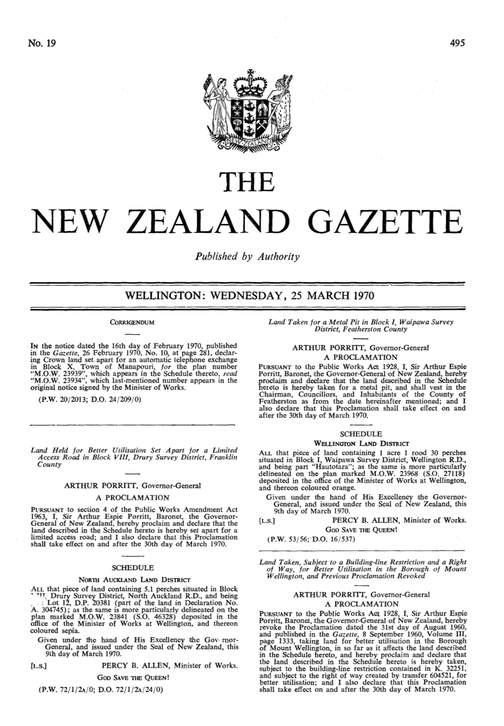 No 19, 25 March 1970