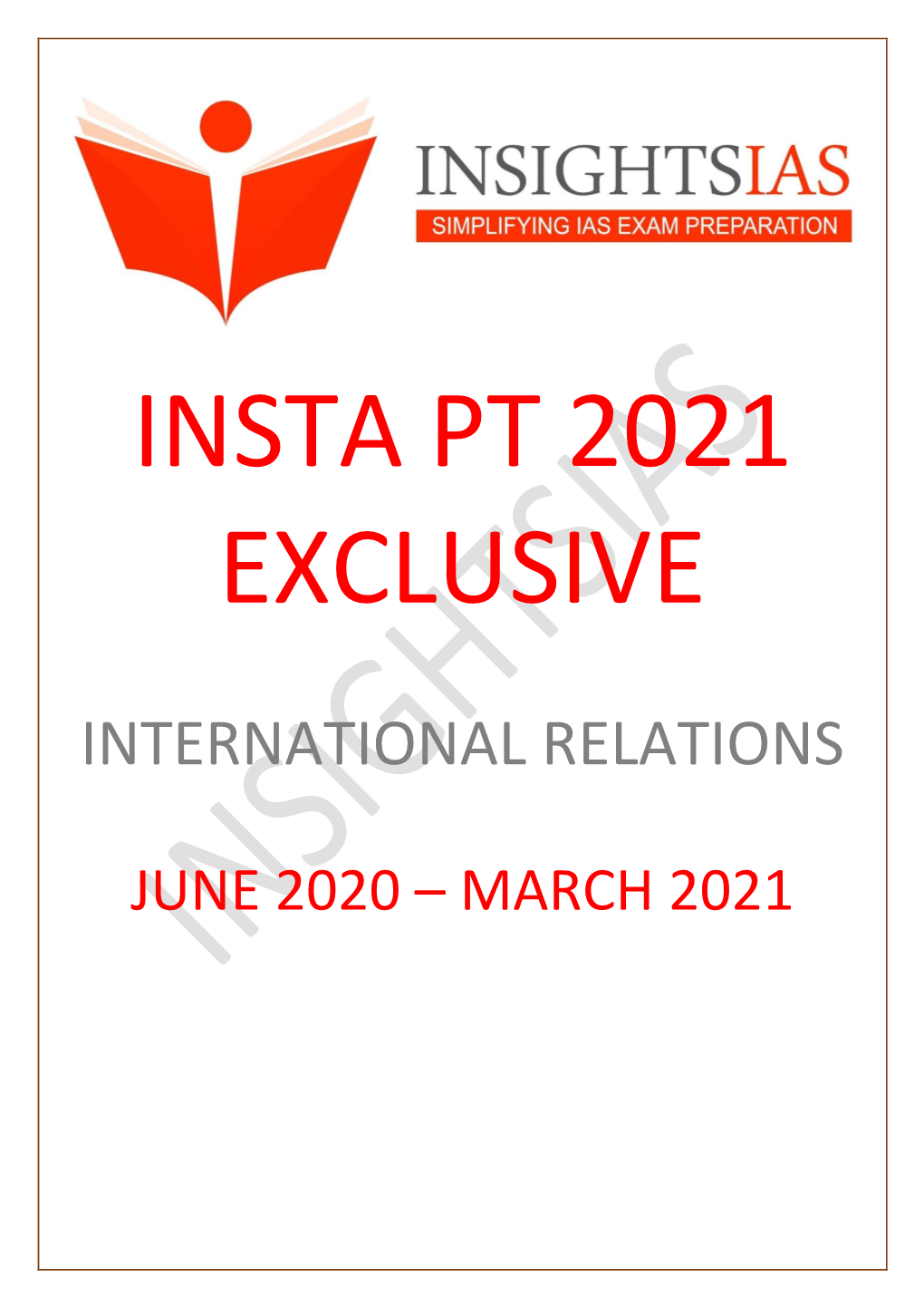 Insta Pt 2021 Exclusive (International Relations)