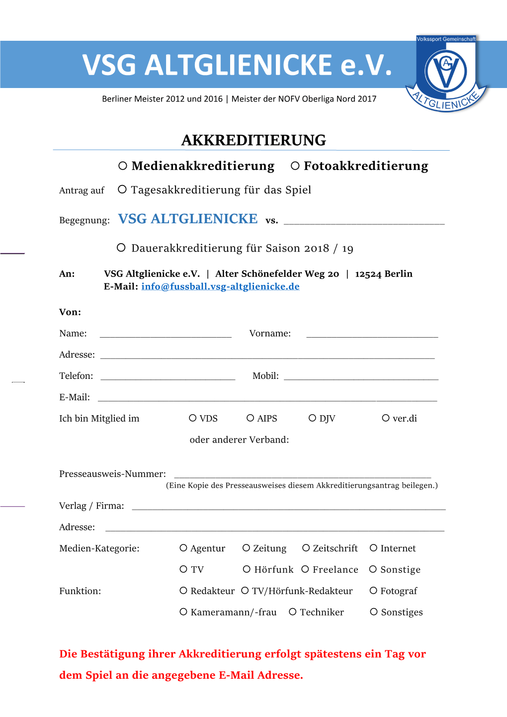 AKKREDITIERUNG  Medienakkreditierung  Fotoakkreditierung