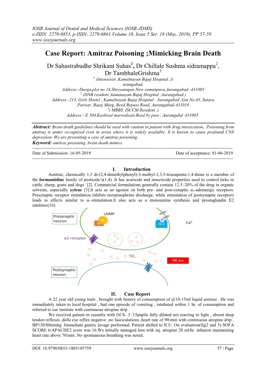 Case Report: Amitraz Poisoning ;Mimicking Brain Death