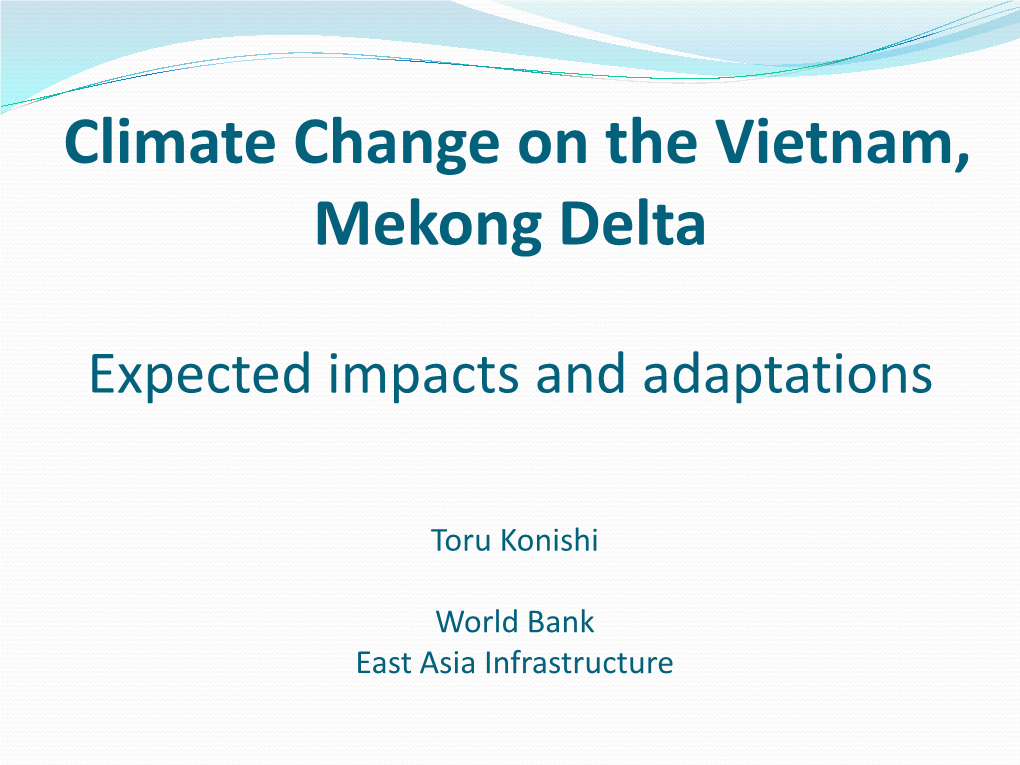 Climate Change on the Vietnam, Mekong Delta