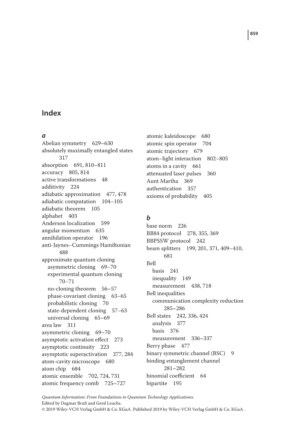 Abelian Symmetry 629–630 Absolutely Maximally